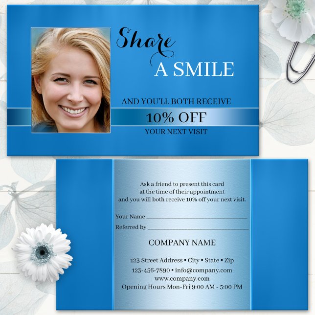 Parrainage Carte de recommandation Share A Smile Blue (Créateur téléchargé)