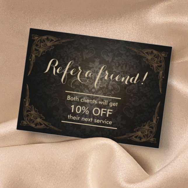 Parrainage Carte de référencement| Vintage Damask Chubby (Créateur téléchargé)