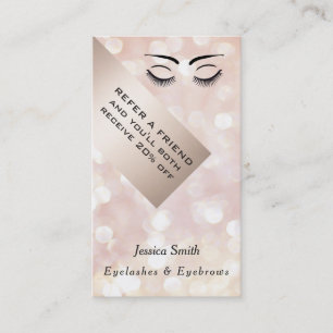 Parrainage Carte de renvoi chic bokeh cils & sourcils