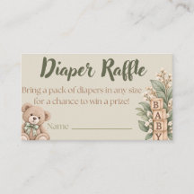 Carte de tirage au sort de couche neutre | Baby Sh