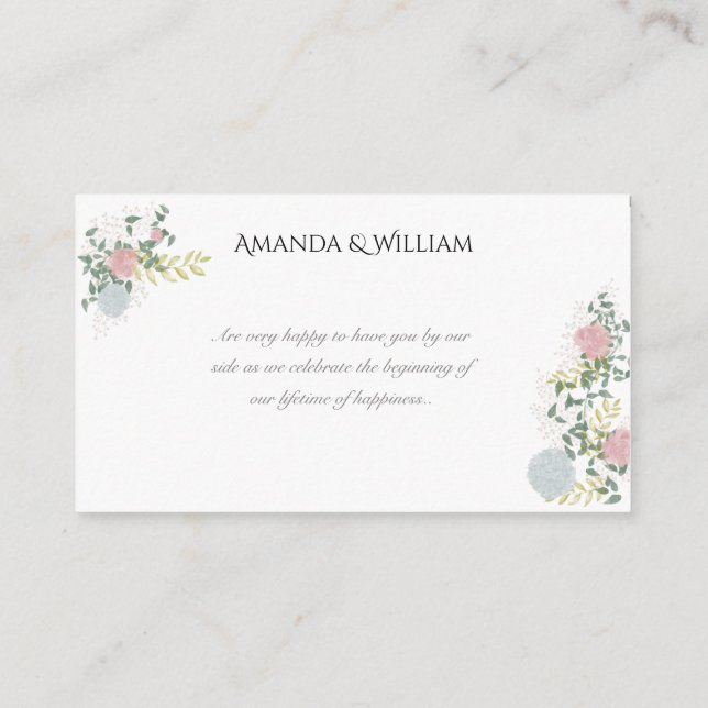 Parrainage Carte d'invité de mariage à l'aquarelle florale fi (Dos)