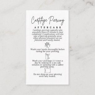 Parrainage Cartilage Piercing carte de soins postérieurs pour