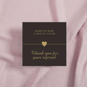 Parrainage Elégant Black Faux Gold Beauty Salon Carte de réfé
