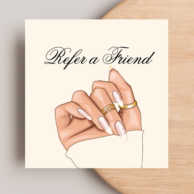 Parrainage Elégant Chic Nail Salon Pedicurist Carte de référe (Créateur téléchargé)