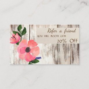 Parrainage Élégant, Texture en bois, Floral, Carte de référen