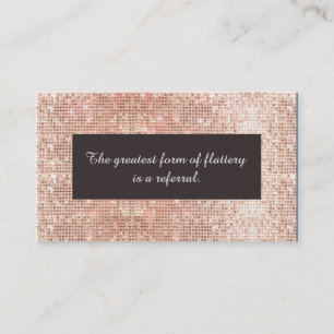 Parrainage Faux Rose Gold Sequins Cosmetologie Carte de référ
