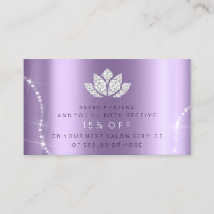 Parrainage Lavande violette Lotus scintillant de carte de