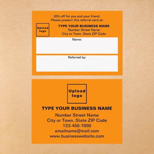 Parrainage Magasiner ou faire une Boutique Carte de recommand (Business orange color referral card for for your customers and their family, relatives or friends.)