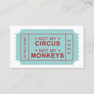 Parrainage Pas mon cirque, pas ma carte de rappel des singes