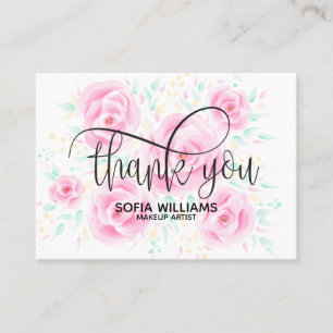 Parrainage Pastel Rose Floral Carte de remerciements girly