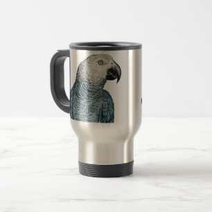 Parrot Art Travel Mug African Grey Travel Mug