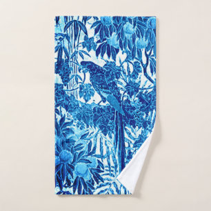 Parrot dans un cadre de jungle, Indigo bleu et bla