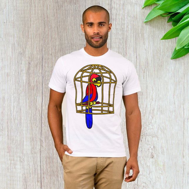 Parrot In A Cage Mens T-Shirt (Créateur téléchargé)