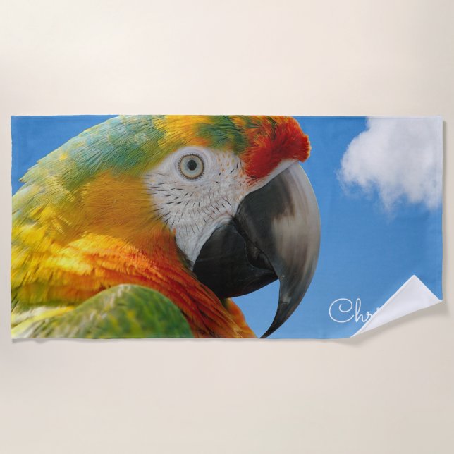 Parrot Serviette de plage personnalisée (Devant)