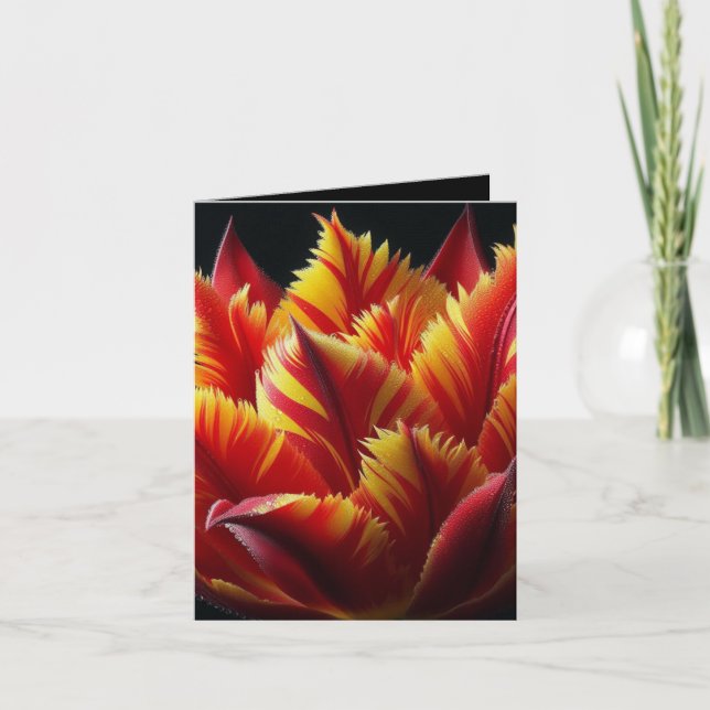 Parrot Tulip Floral Rouge et Jaune (Devant)