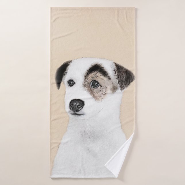 Parson Jack Russell Terrier Peinture - Chien Art (Serviette de bain)