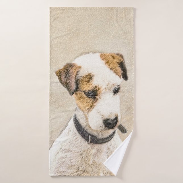 Parson Jack Russell Terrier Peinture - Dog Art (Serviette de bain)
