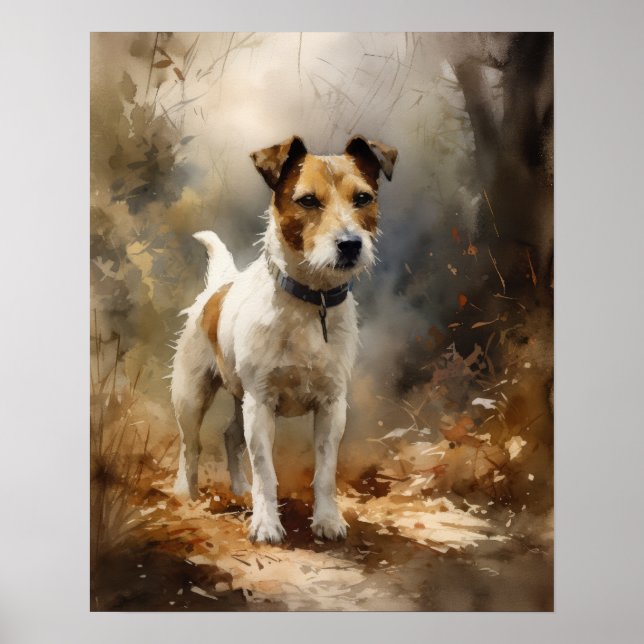 Parson Russell Terrier Dog Art Imprimer Poster (Devant)