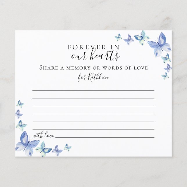 Partager une carte de présence funéraire pour les  (Devant)