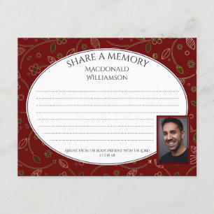 PARTAGER UNE MÉMOIRE Photo Carte de condoléances