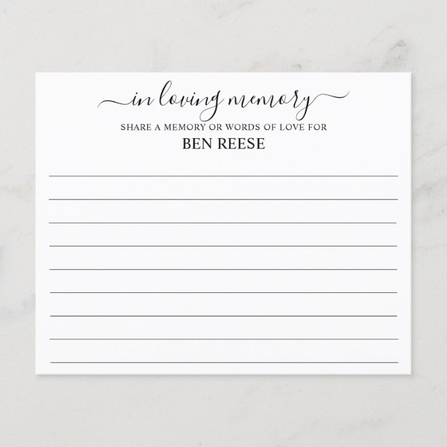 Partager une présence funéraire en mémoire (Devant)