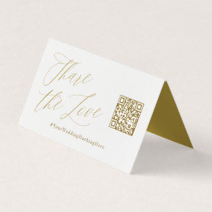 Partagez la carte de tente Love Gold Mariage QR Co