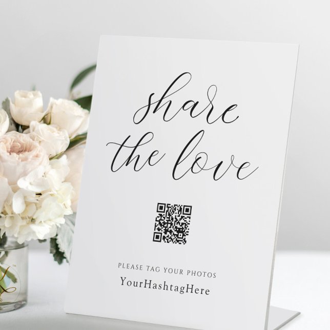 Partagez l'Amour | Panneau de Hashtag de Mariage É (Créateur téléchargé)