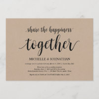 Partagez le bonheur Cartes d'invitation pour un ma