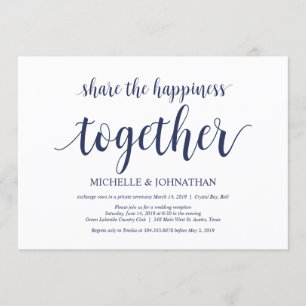 Partagez le bonheur Mariage Elopement Invitations