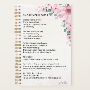 Partagez vos cadeaux Inspiration Emaîtrise Poème