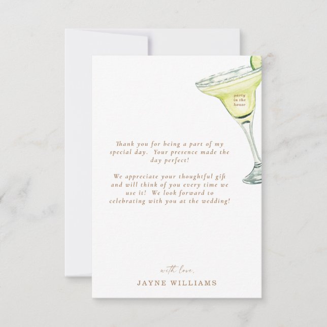 Parti à la Chambre Margarita Message Merci (Devant)