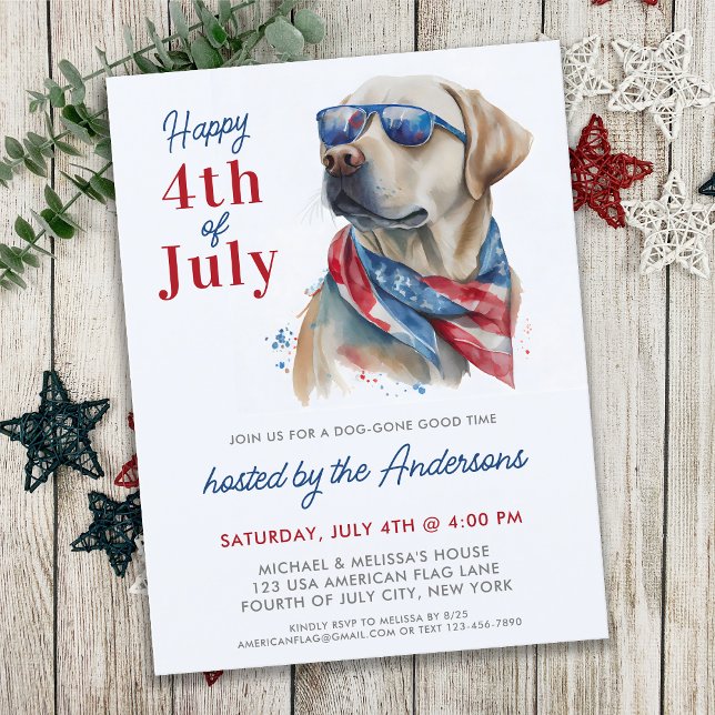 Parti de 4 juillet du chien du Labrador patriotiqu (Créateur téléchargé)