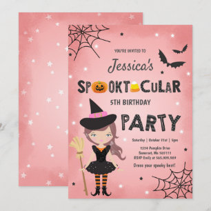 Parti de la sorcière Invitation d'Halloween