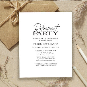 Parti de retraite minimaliste noir blanc