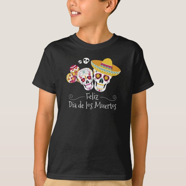 Parti Dia de Muertos coloré | T-shirt (Devant)