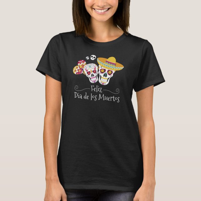 Parti Dia de Muertos coloré | T-shirt (Devant)