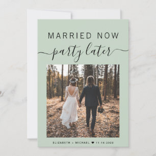 Parti Marié Maintenant Plus Tard Photo Sage Green 