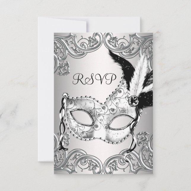 Parti Masquerade noir et blanc RSVP (Devant)