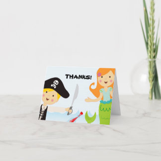 Parti Pirate et Sirène merci carte pour notes