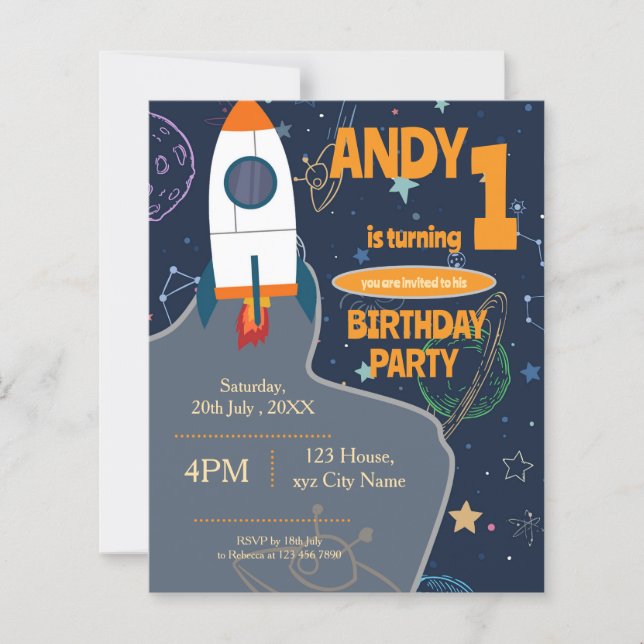 Partie d'anniversaire de l'espace extra-atmosphéri (Devant)