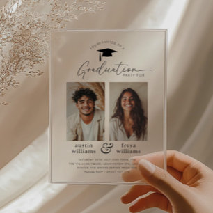 Partie de graduation conjointe 2 Invitation photo
