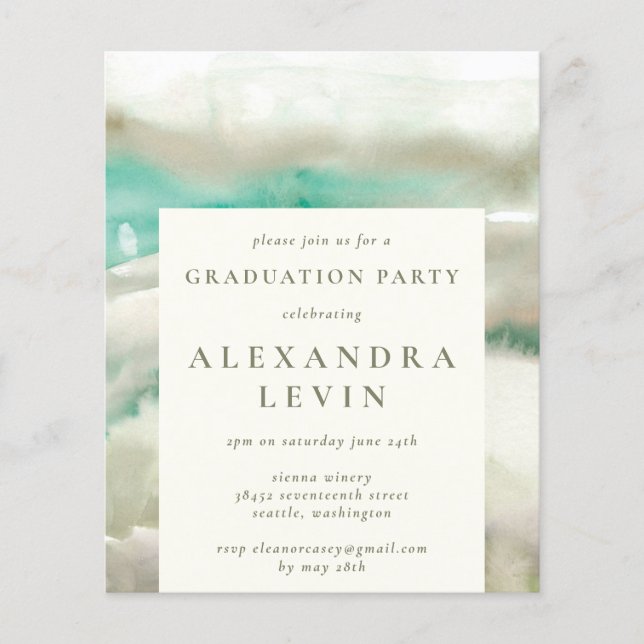 Partie de graduation de l'aquarelle verte Abstrait (Devant)