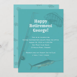 Partie de la retraite de pêche Sea Blue Invitation