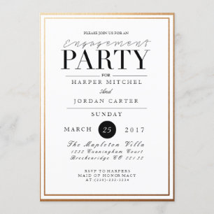 Partie d'engagement chic et formel   Invitation Go