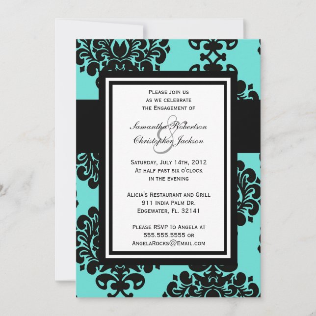 Partie d'engagement Élégant Invitation de mariage  (Devant)