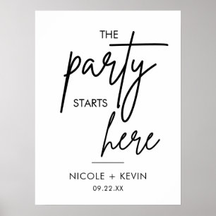 Partie imprimable Commence ici Affiche de bienvenu