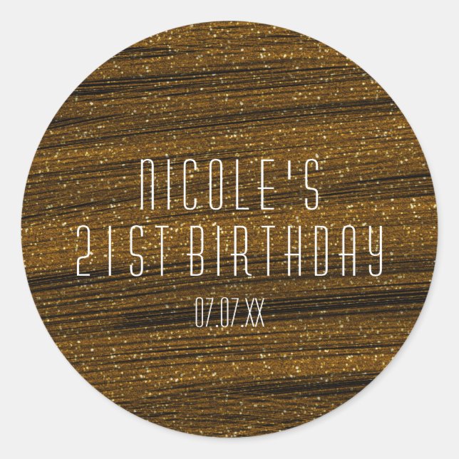 Parties scintillant à étincelles d'or et Stickers  (Devant)