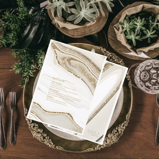 Parties scintillant Abstraite Strata Mariage Menu  (Créateur téléchargé)