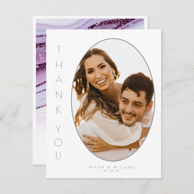 Parties scintillant Abstraite Strata Mariage Merci (Devant / Derrière)