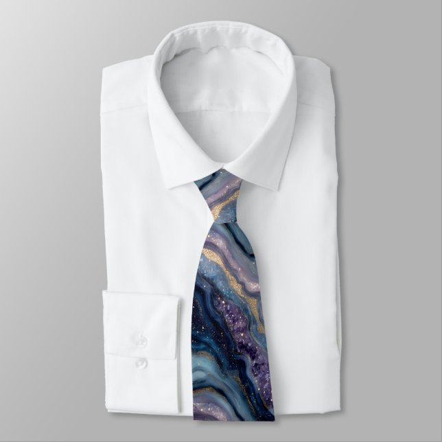 Parties scintillant Agate bleu violet Cravate (Attaché)